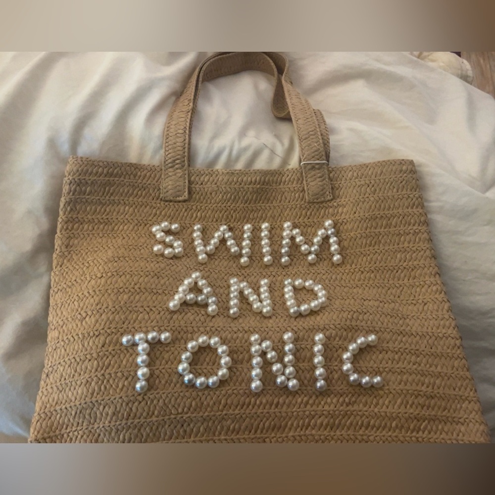 Swim & Tonic woven tan tote